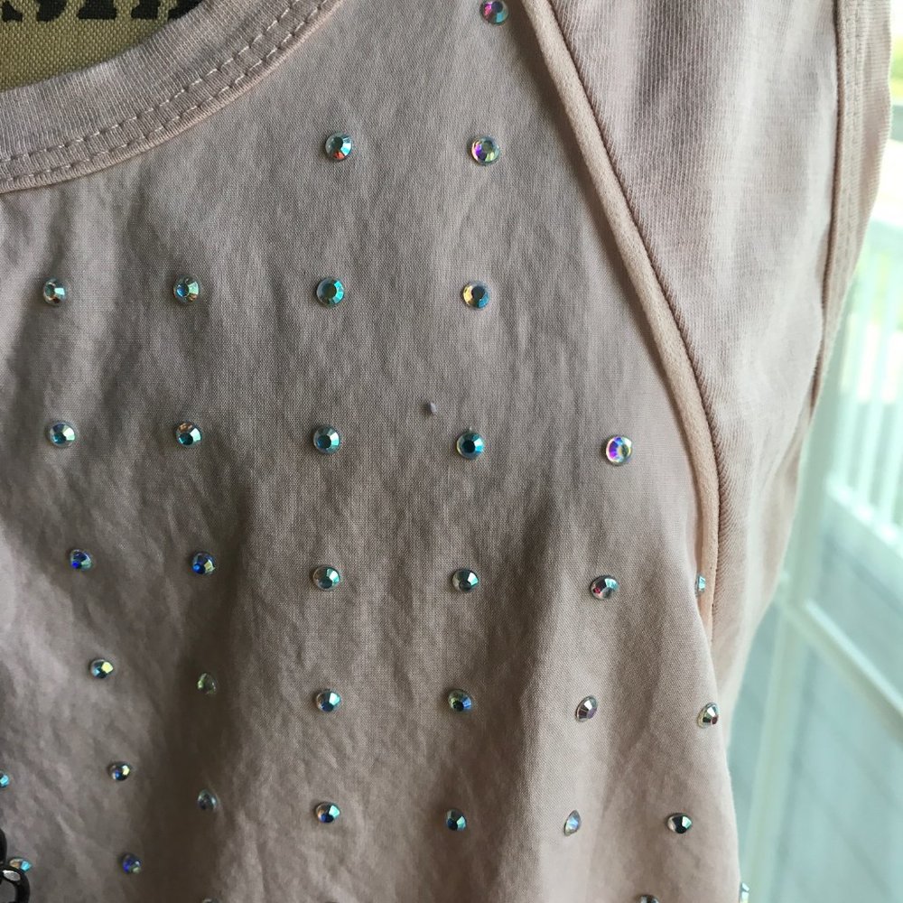 Cream Rhinestone Tank Top - Picture 5 of 6